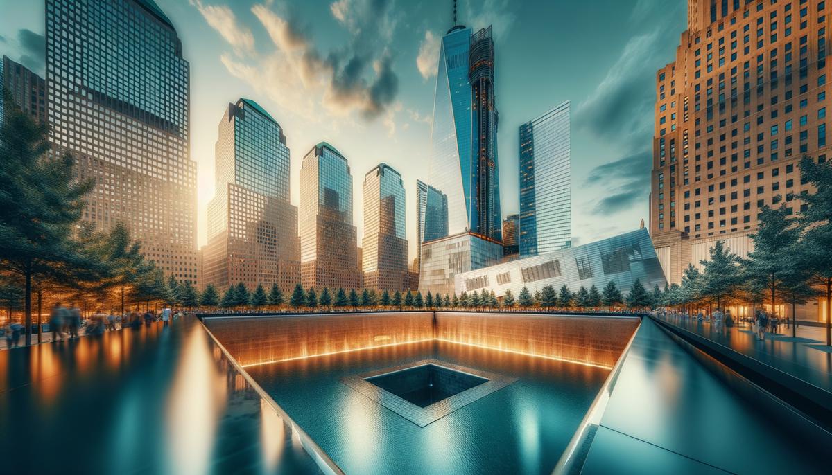 A realistic image of the 9/11 Memorial & Museum in New York City