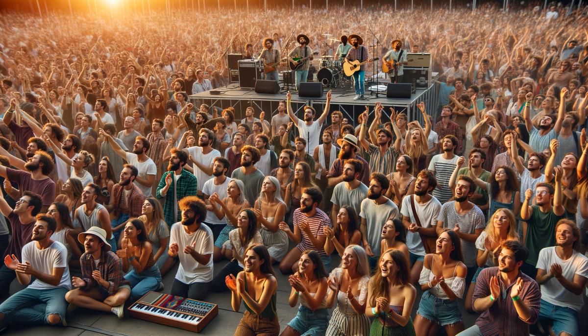 An image of a diverse crowd enjoying live music at Coachella Music Festival