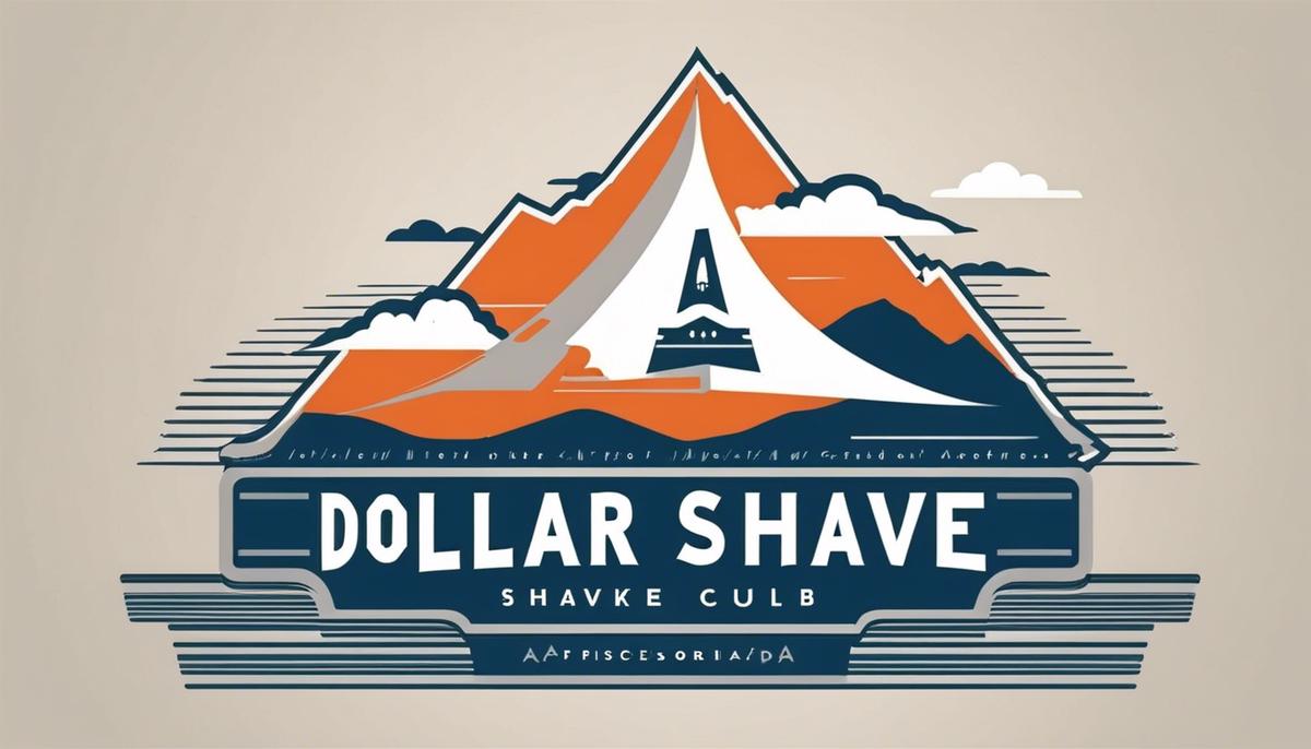 Dollar Shave Club logo, a simple design with the brand name in bold letters and a razor blade replacing the letter 'A' in the word 'Shave'.