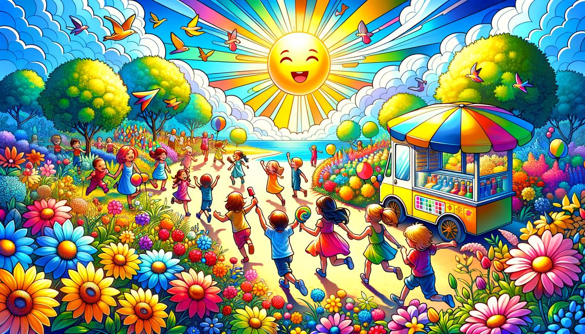 A colorful and vibrant image capturing the essence of a bright and sunny day