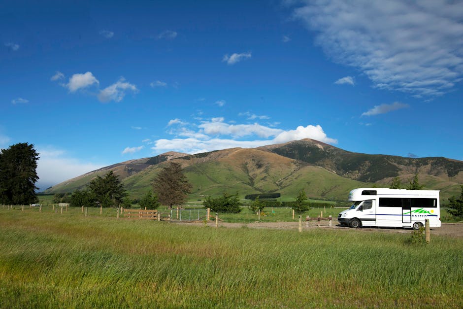 RV parked in a scenic Texas landscape