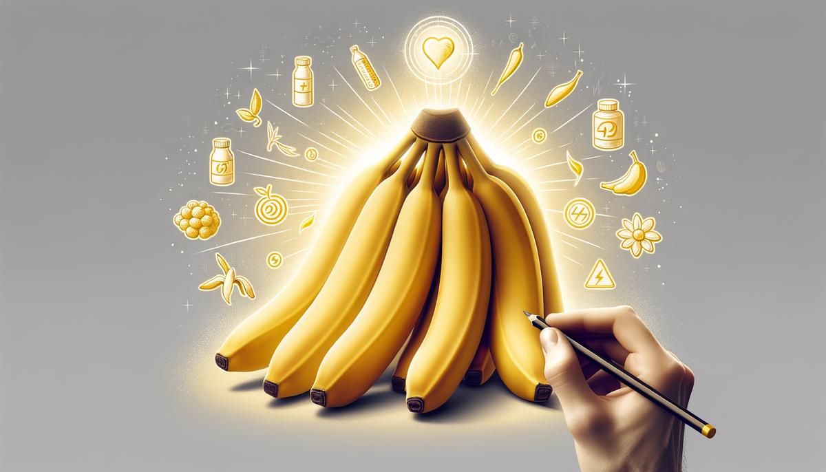 A group of ripe bananas, emphasizing their health benefits for overall well-being, energy, and nutrient support