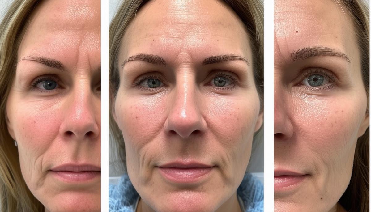 A series of photos showing the progression of Botox results over several months, from initial treatment to full effect