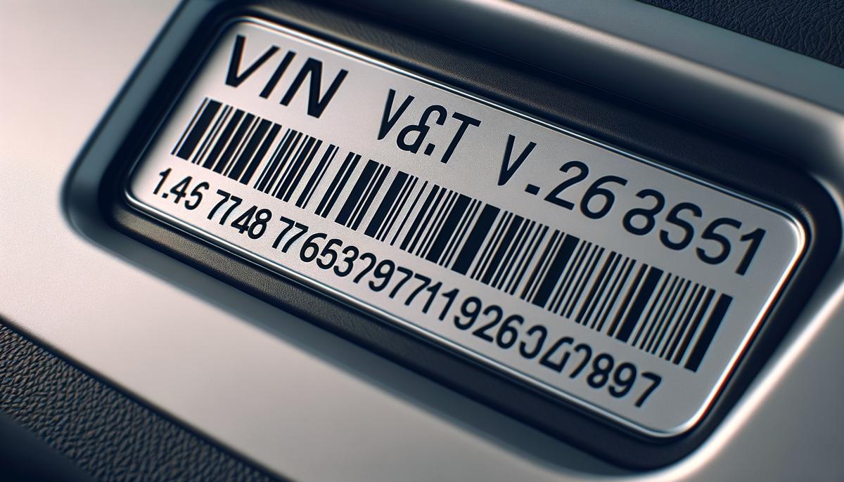 Chevy vehicle identification number with VIN digits and layout