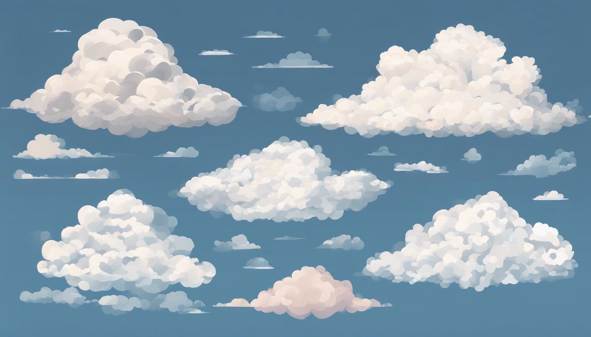 An illustration showcasing the different types of clouds and their classifications based on altitude and appearance