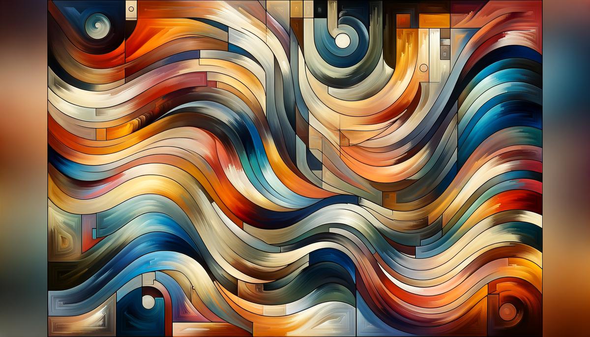 An abstract image showcasing a harmonious blend of warm and cool colors in a balanced composition