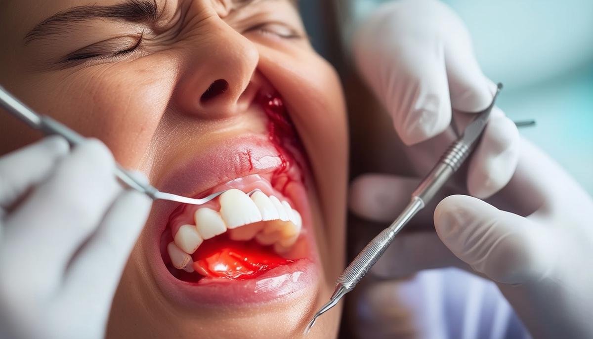 A person experiencing a dental emergency, such as severe pain or a knocked-out tooth, receives urgent care and advice from a dentist or NHS 111.