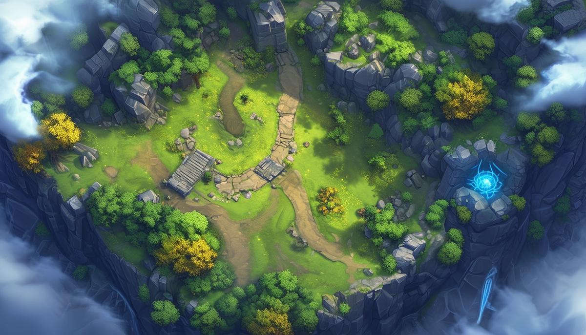 A map of Summoner's Rift with strategic ward placements, revealing key objectives and potential gank paths.