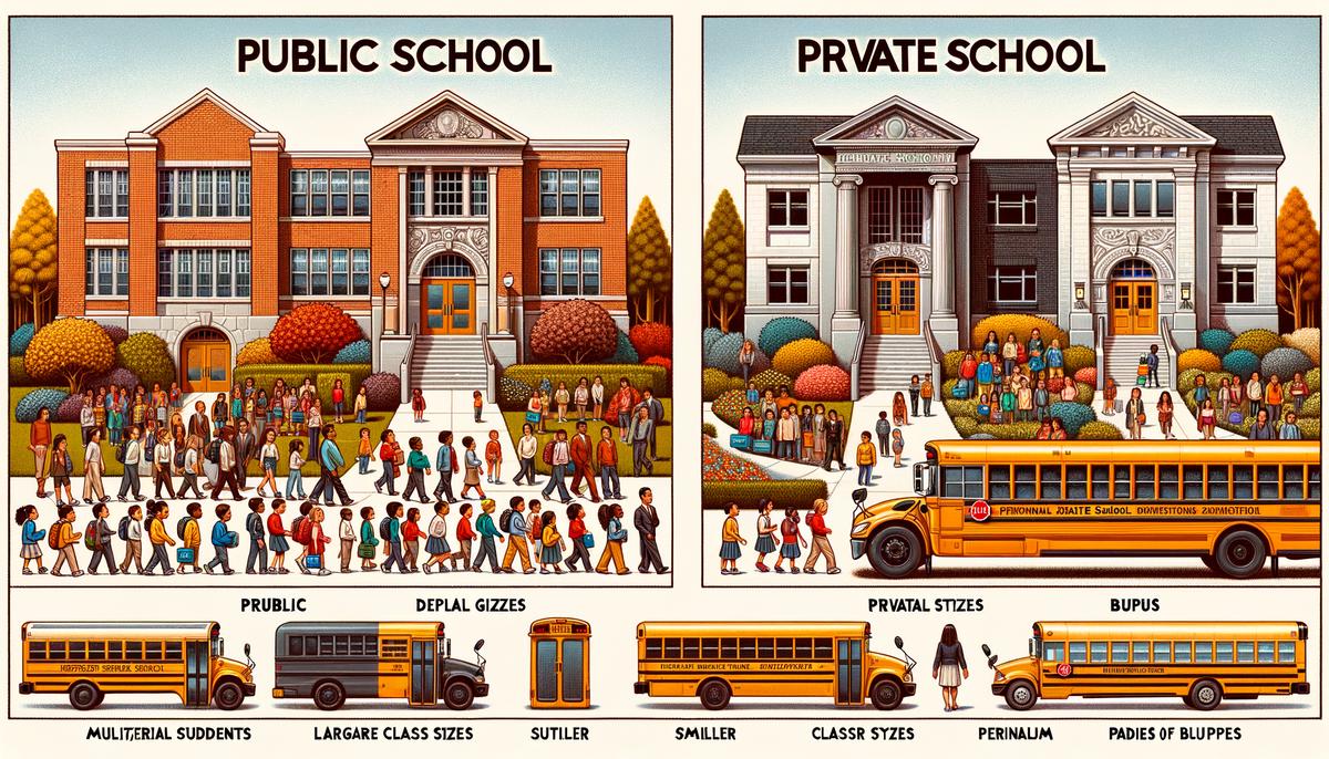 An image comparing public and private schools in California