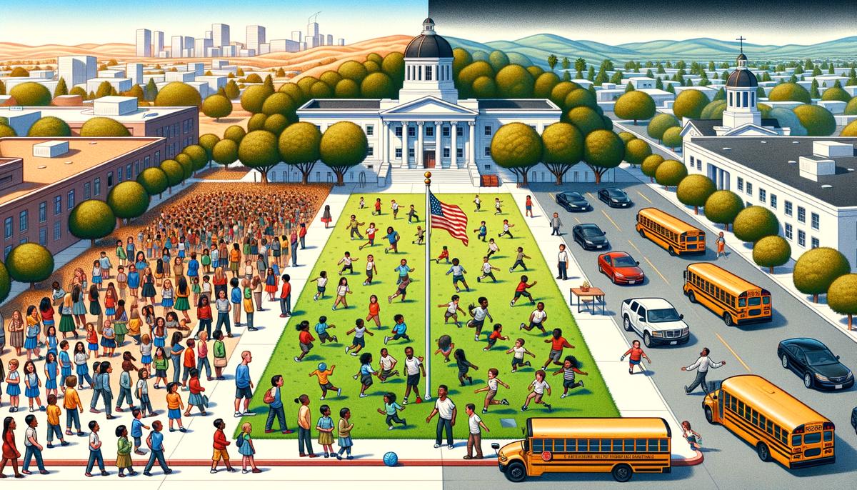 Image representing the comparison between public and private schools in California