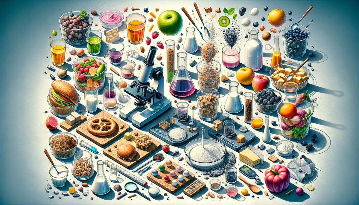 Image depicting various types of food items dropped on different surfaces being studied in a scientific experiment