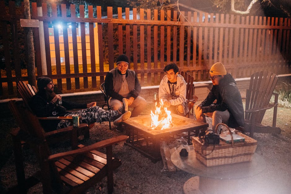 A realistic image of a family with kids enjoying outdoor activities at a campground