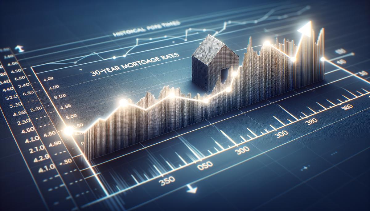 A graph showing the historical trends of 30-year mortgage rates over time