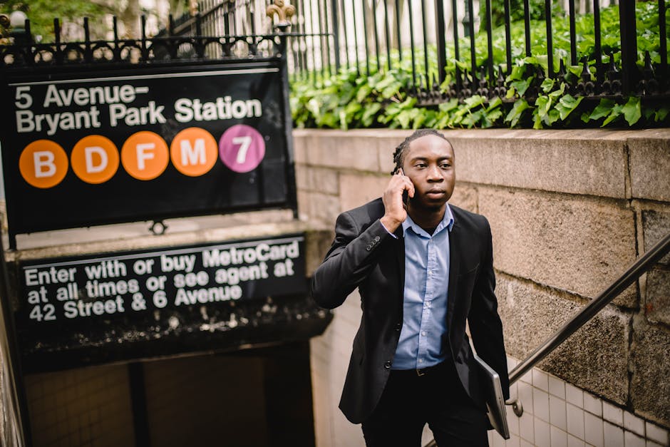 A professional and well-dressed individual confidently walking into an office for an interview