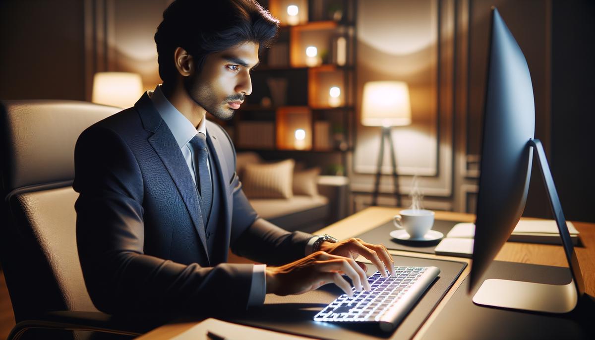 Image of a person typing proficiently on a keyboard