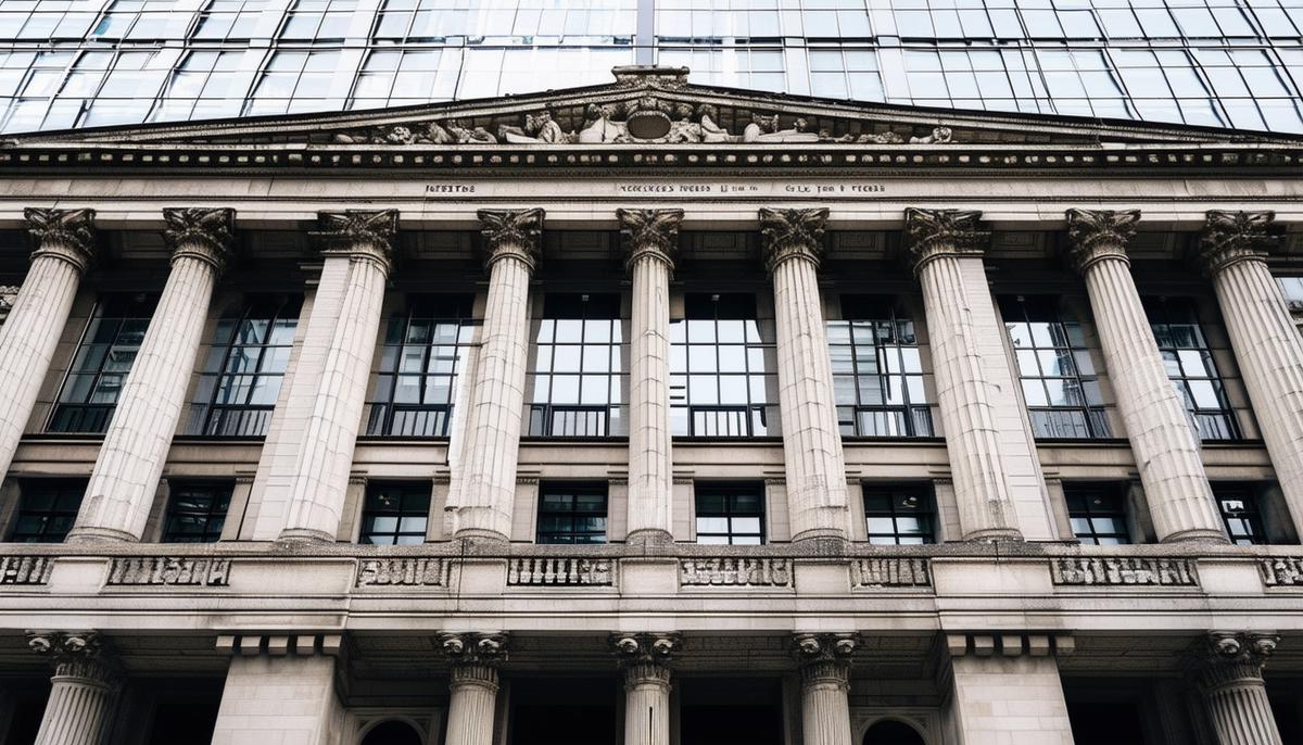 The exterior facade of the London Stock Exchange building.