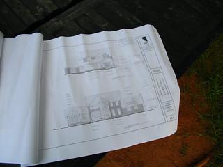 Planning permission application documents and blueprints