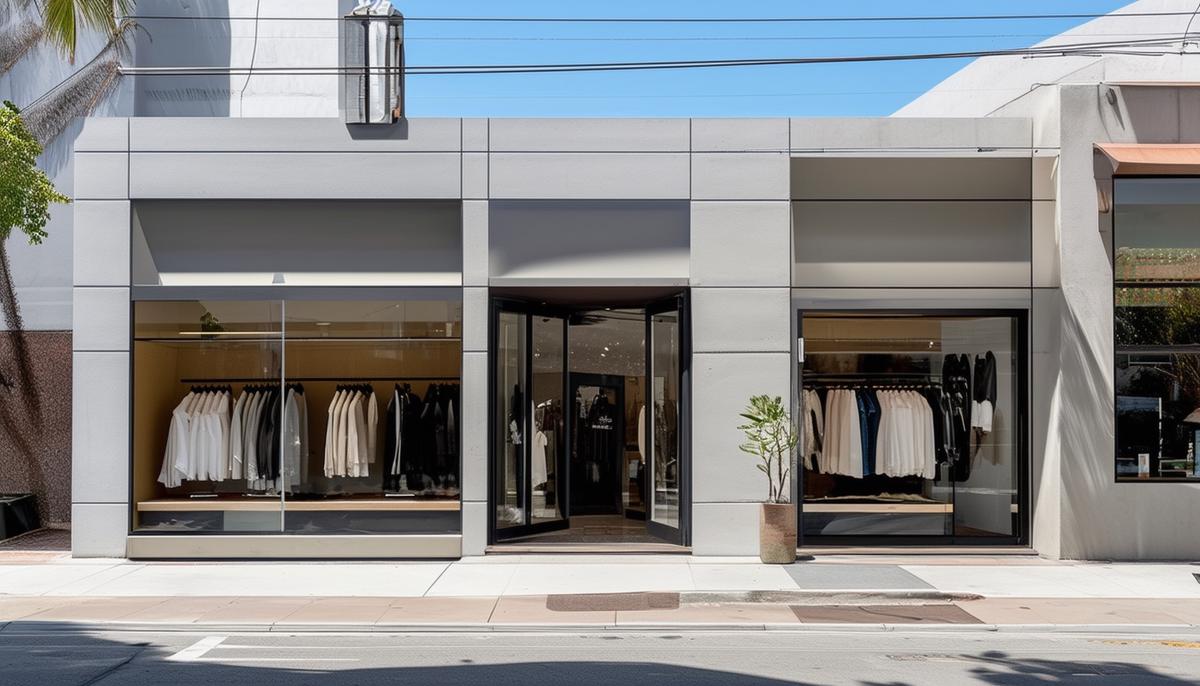 Exterior of the new Represent Clothing flagship store on North Robertson Boulevard in West Hollywood, with a stylish and modern facade