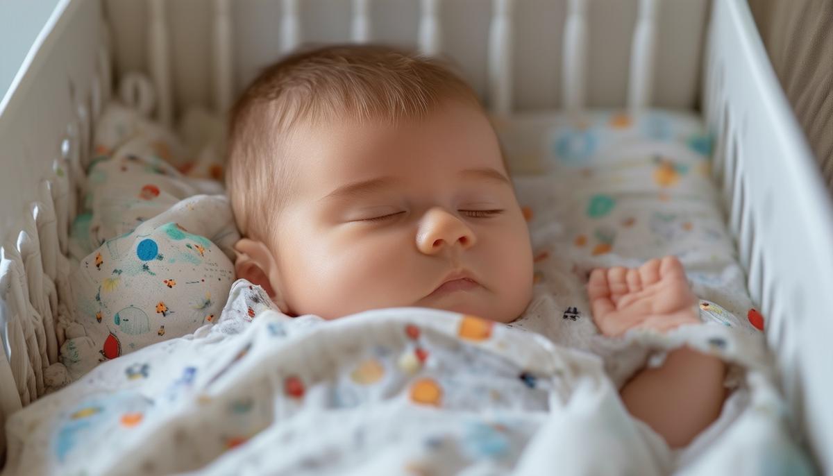 An image showing a safe and well-prepared sleep environment for a baby in a crib.