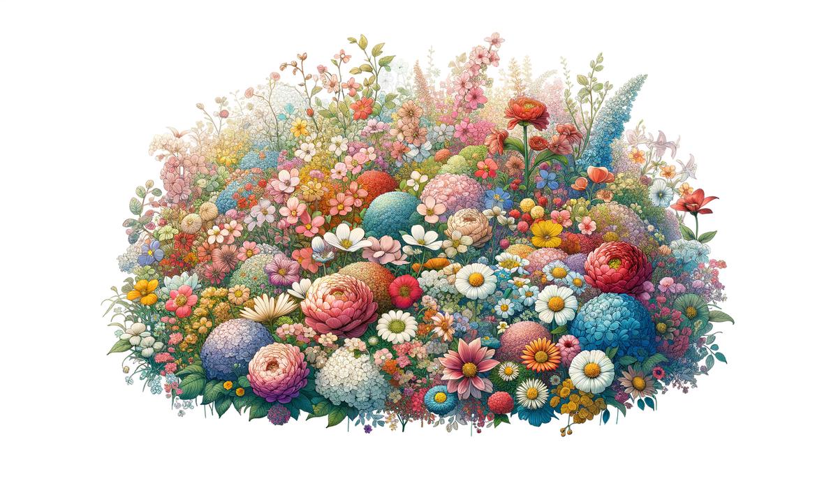 An image of blooming flowers in a vibrant garden, symbolizing growth and renewal in springtime. Avoid using words, letters or labels in the image when possible.