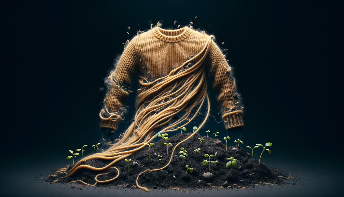 A visual representation of wool's biodegradable nature.